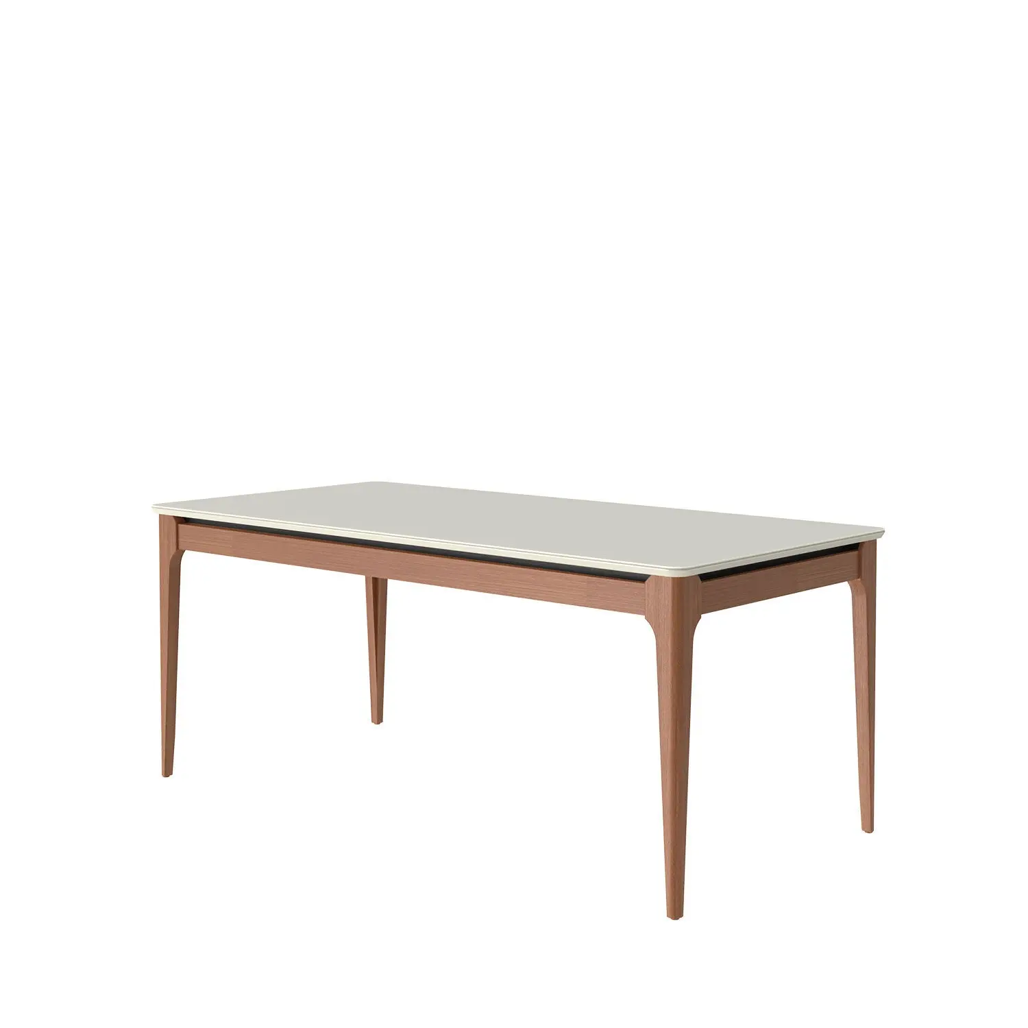 Mesa de Jantar Addar - Natural c/ Vidro Off White