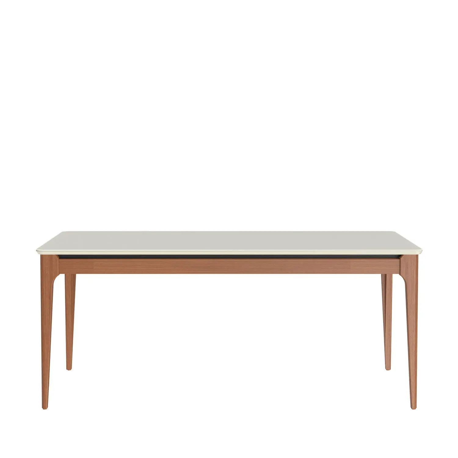 Mesa de Jantar Addar - Natural c/ Vidro Off White - Imagem 3